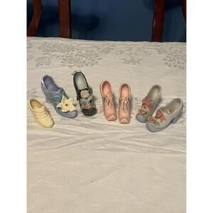 Ceramic Shoes Heels Occupied Japan Vintage Figurines 2" & 3" Lot of 7 w/ 2 Pairs